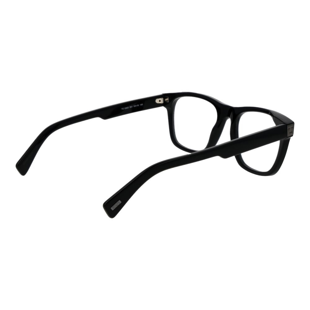 Side view of Tod's Black Acetate Glasses (Frames) for men with full-rim design, demonstrating the acetate construction and temple details.