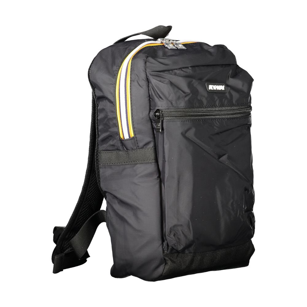 K-WAY Black Polyamide Backpack with handle, adjustable straps, external pocket, and zip closure