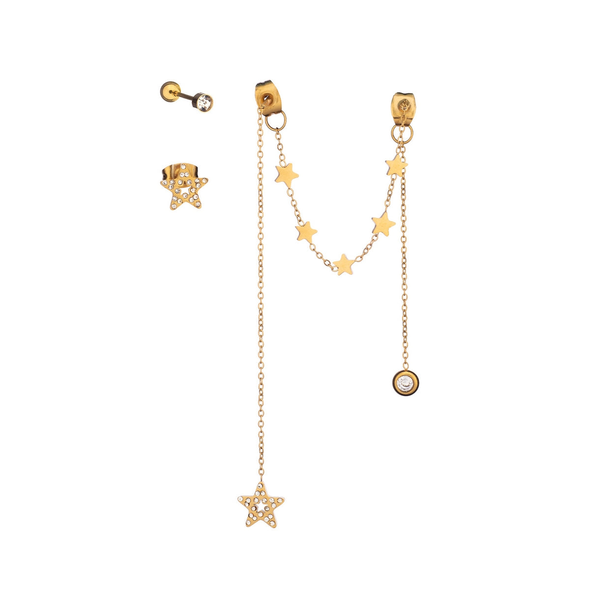 Gold star chain earrings - AN JEWELS JEWELRY Mod. AB.EP002G