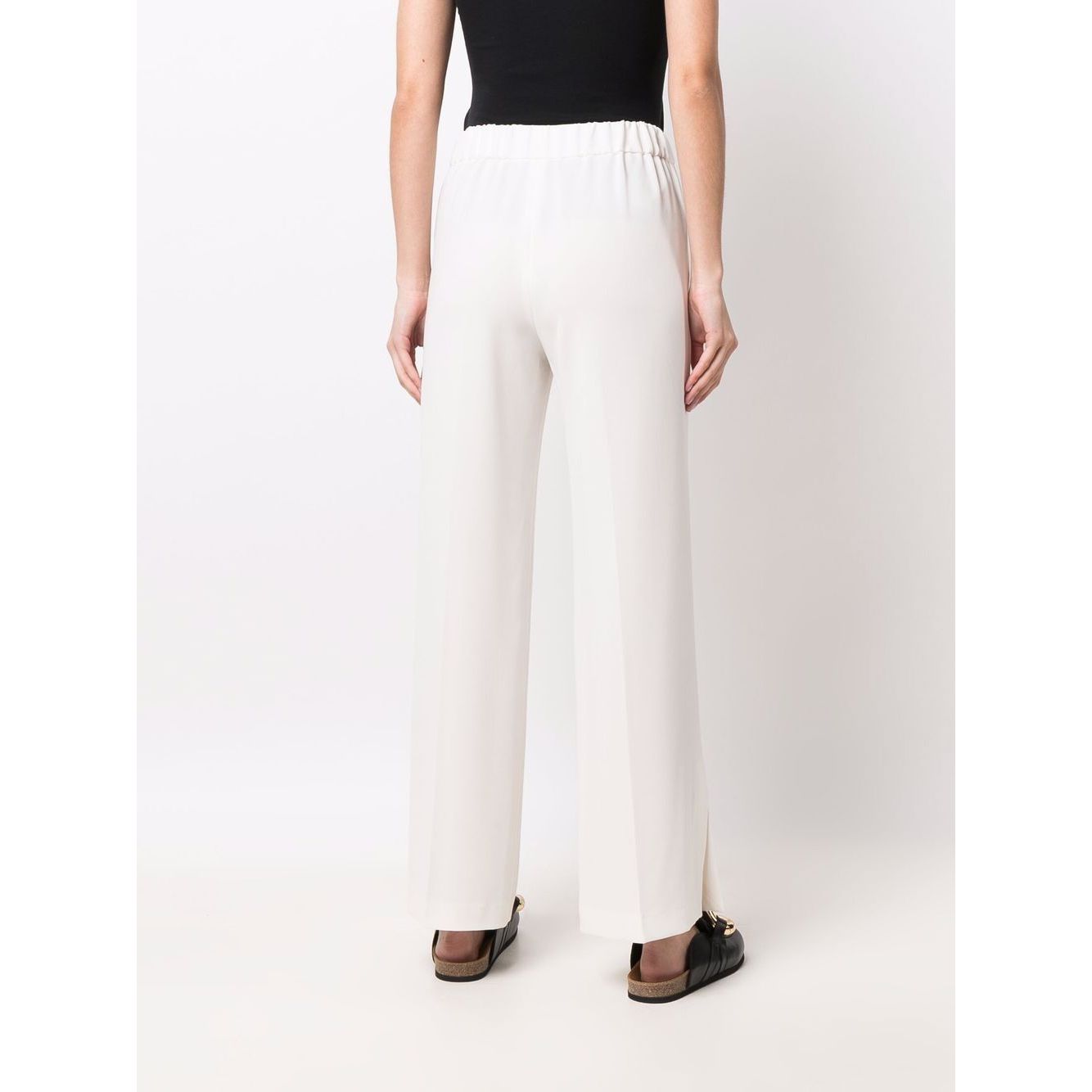 Alberto Biani White Cady Elasticated Trousers Trousers