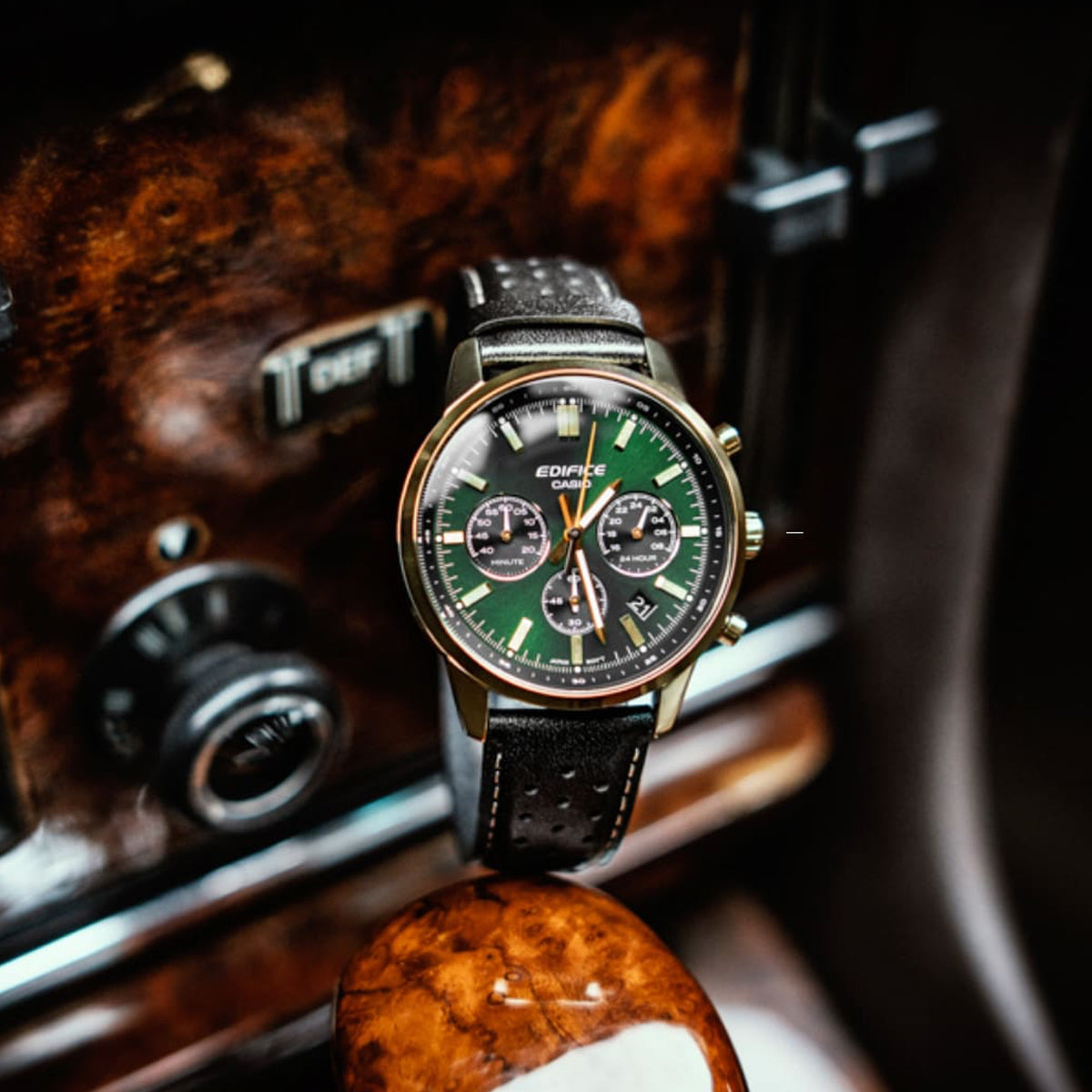CASIO EDIFICE Mod. STANDARD CHRONOGRAPH GOLD - GREEN WATCHES