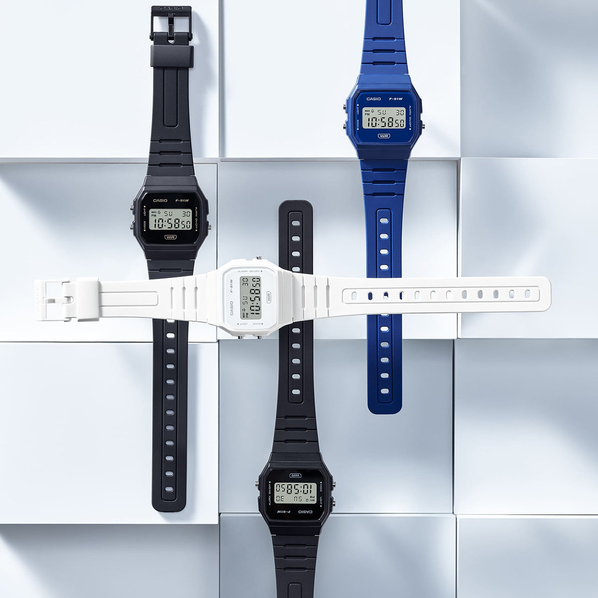 CASIO VINTAGE Mod. F-91 BIO RESIN STRAP - BLUE-8