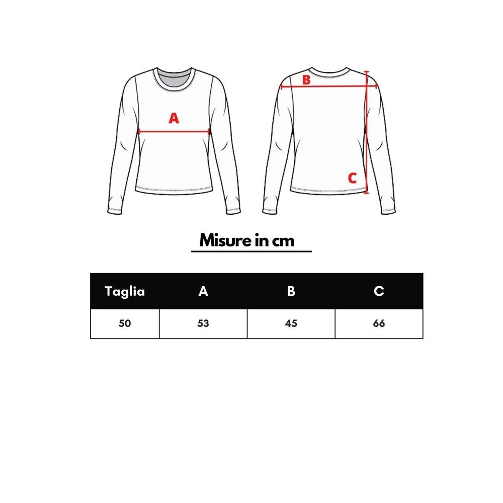 Size chart for Corneliani Gray Wool T-Shirt with measurements A: 53 cm, B: 45 cm, C: 66 cm for size 50