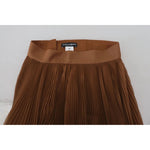 Dolce & Gabbana Beige Longuette Plisse Chiffon Midi Skirt SKI1912-40