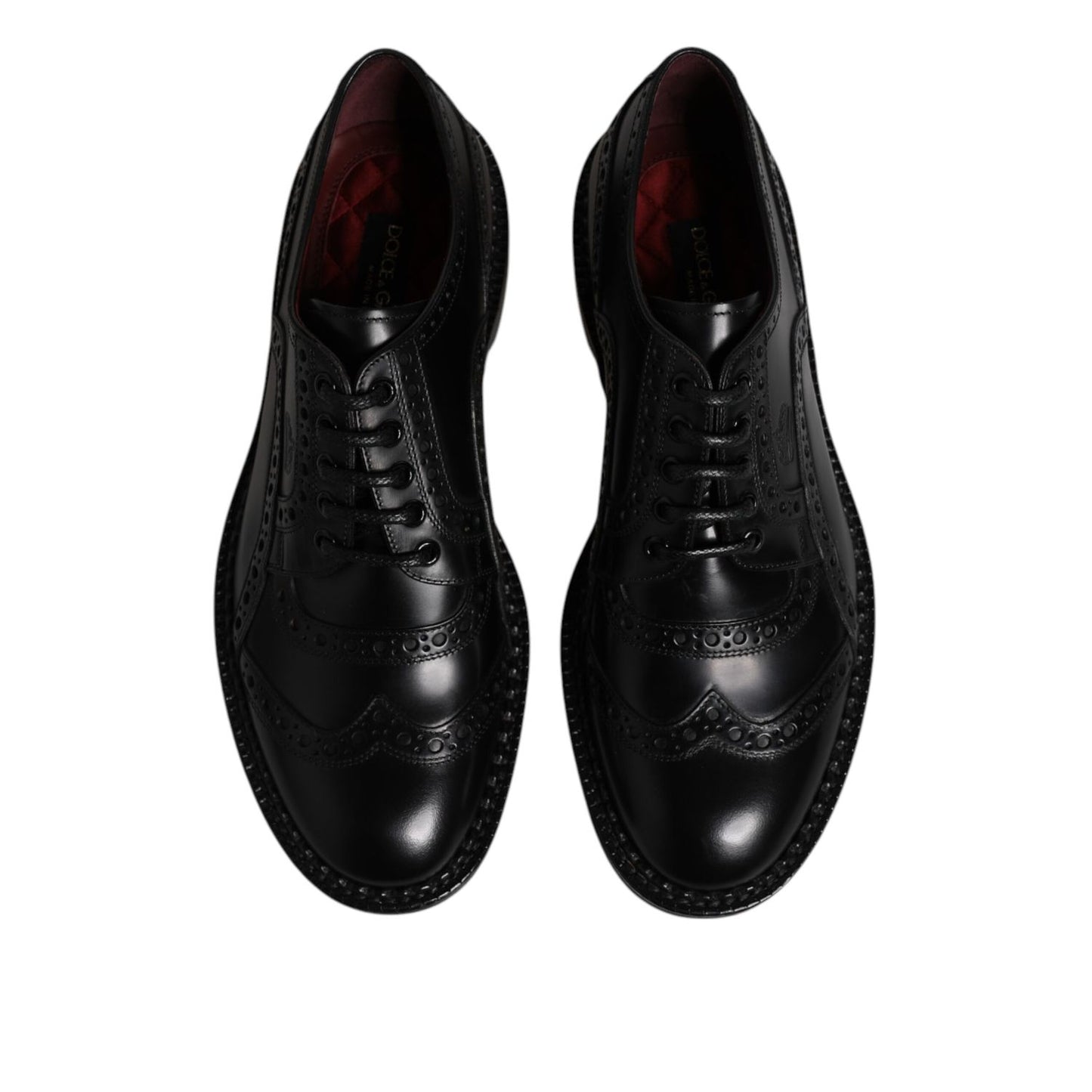 Dolce & Gabbana Black Calf Leather Derby Formal Dress Shoes