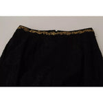 Dolce & Gabbana Black Lace Gold Baroque SPECIAL PIECE Shorts PAN72100-40