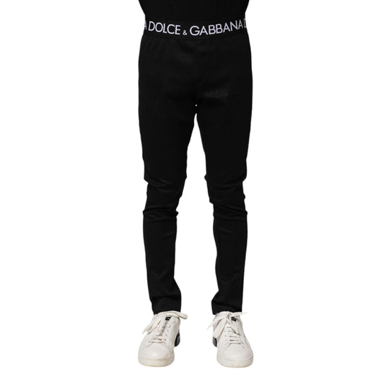Dolce & Gabbana Black Nylon Skinny Men Jogger Pants