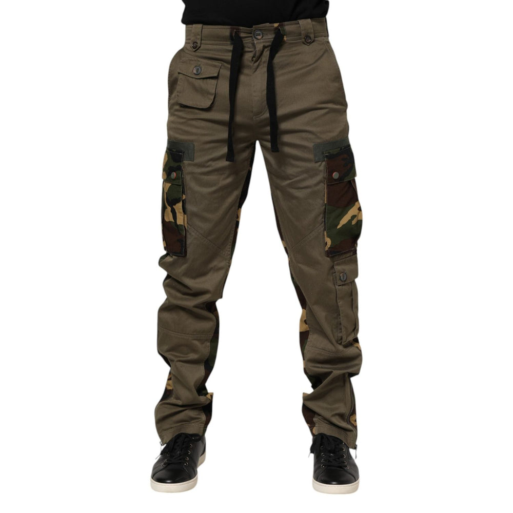 Dolce & Gabbana Brown Cotton Camouflage Cargo Pants PAN76419-46