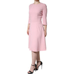 Dolce & Gabbana Pink A-line Viscose 3/4 Sleeves Dress DR281251-50