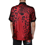 Dolce & Gabbana Red Leopard Silk Button Down Casual Shirt TSH84210-37