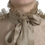 Dolce & Gabbana Gold Ascot Collar Ruffles Blouse Top TSH852006-46