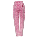 Dolce & Gabbana Pink Tie Dye High Waist Tapered Denim Jeans PAN76250-40