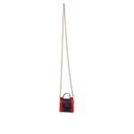 Dolce & Gabbana Red Blue Leather Sicily Crossbody Chain SatchelBorse Bag BAG4671