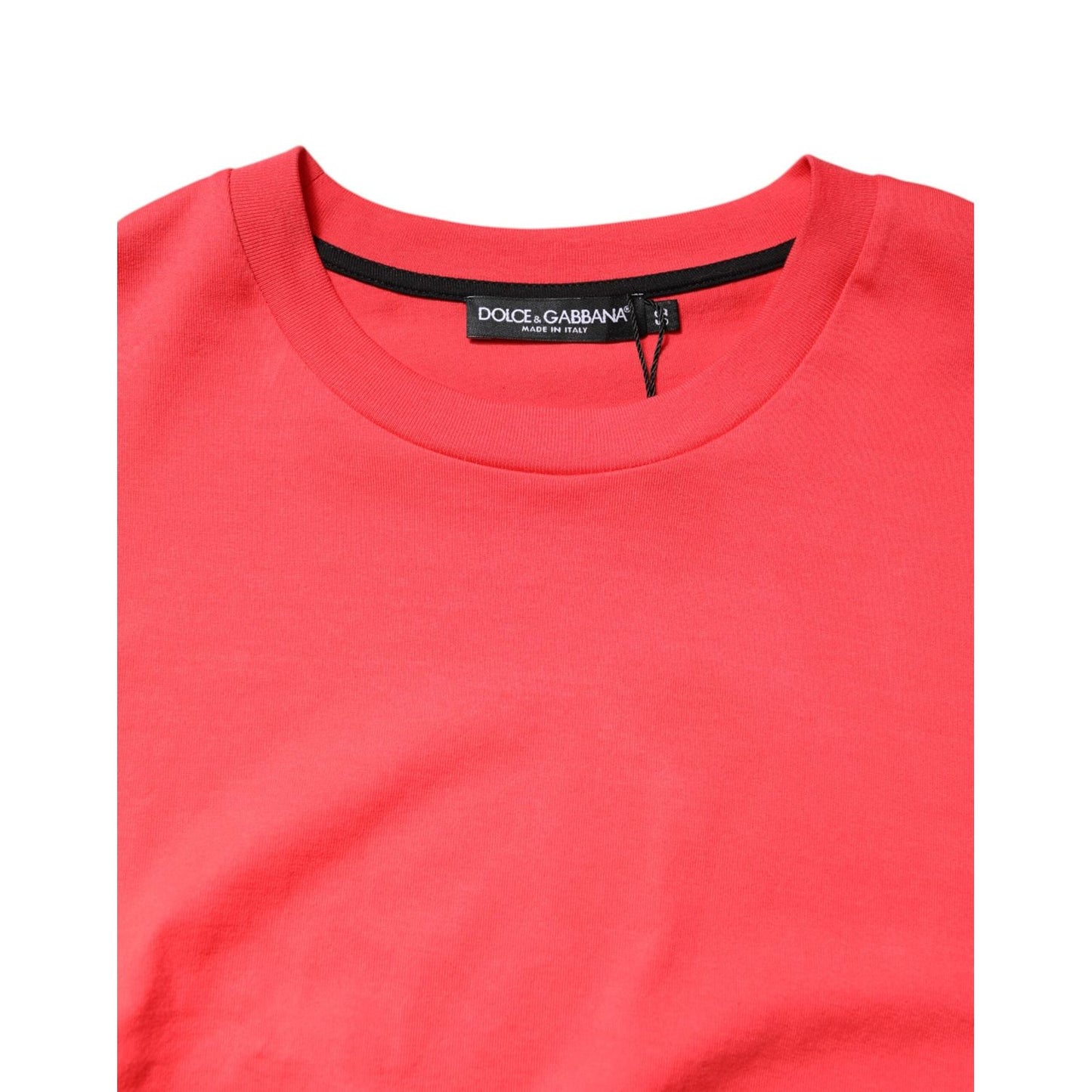 Dolce & Gabbana Red Cotton Lettering Print Crew Neck T-shirt THS90367-52
