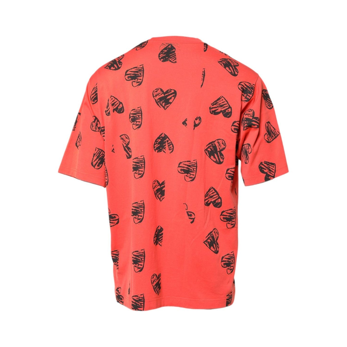 Dolce & Gabbana Red Cotton Short Sleeve DG Heart Logo T-shirt TSH90341-50