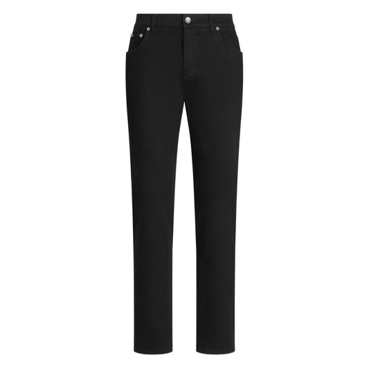 Dolce & Gabbana five pockets logo plaque Denim cotton jeans Jeans