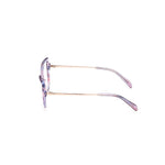 Side view of Emilio Pucci Purple Acetate Frames with delicate design and elegant construction.
