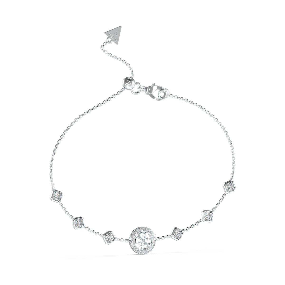 GUESS JEWELS JEWELRY Mod. JUBB04156JWRHT-U elegant silver bracelet with crystal embellishments.