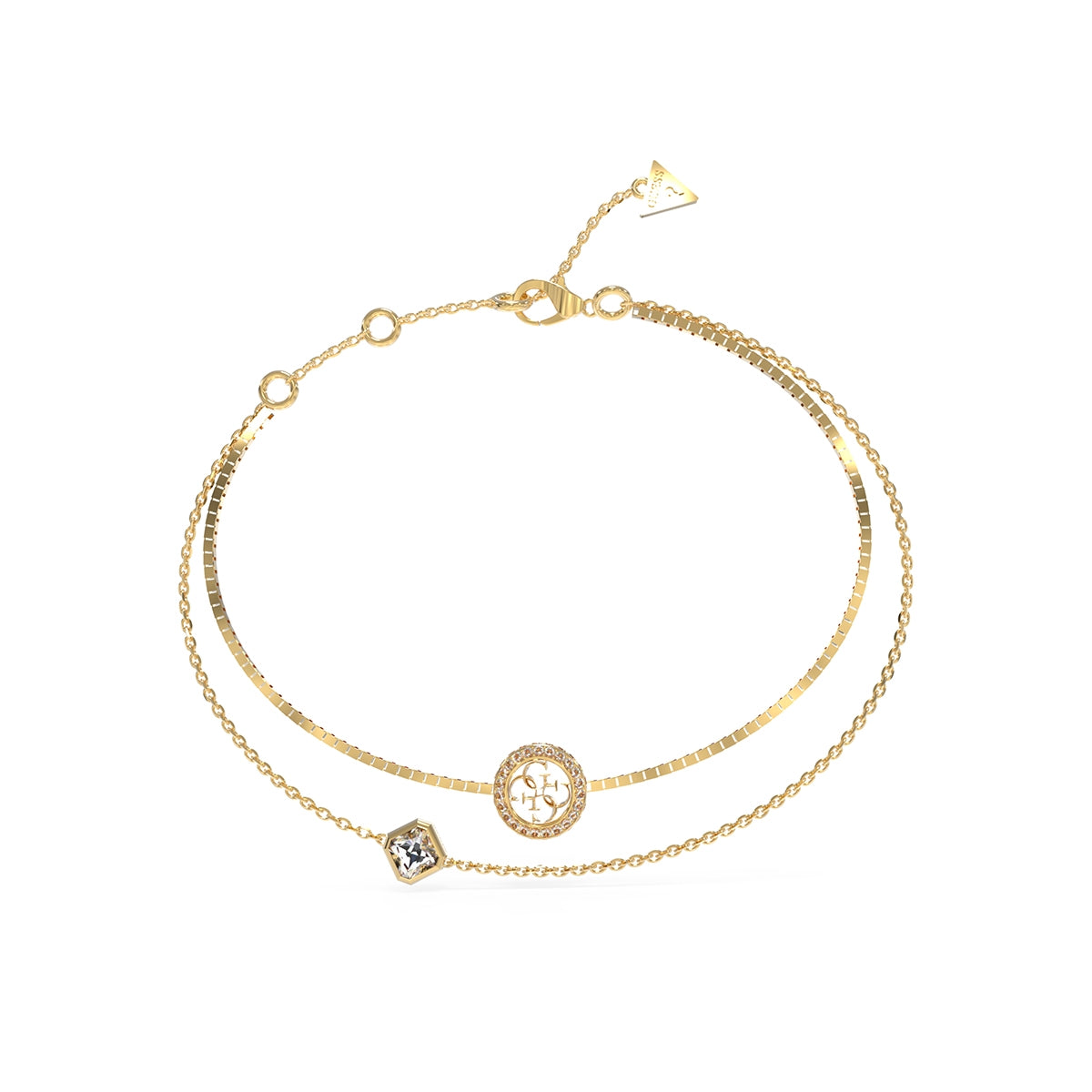 GUESS JEWELS JEWELRY Mod. JUBB04160JWYGS gold bracelet with crystal accents and adjustable chain design