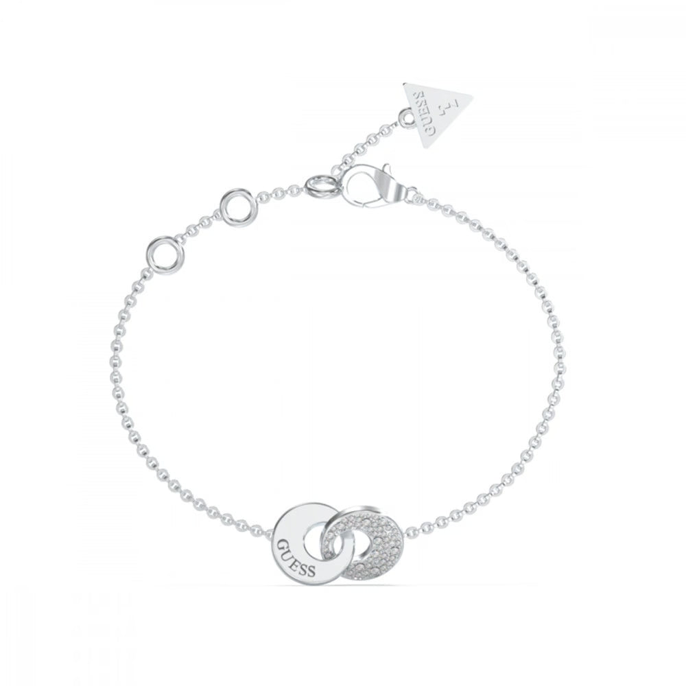 GUESS JEWELS JEWELRY Mod. JUBB05220JWRHS silver bracelet with logo charm