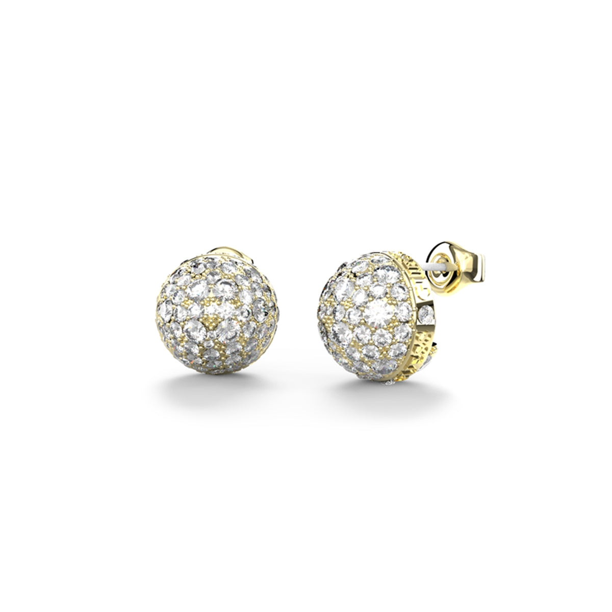 GUESS JEWELS JEWELRY Mod. JUBE04457JWYGT-U elegant gold and diamond stud earrings