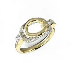 GUESS JEWELS JEWELRY Mod. JUBR04513JWYG54 gold and diamond ring