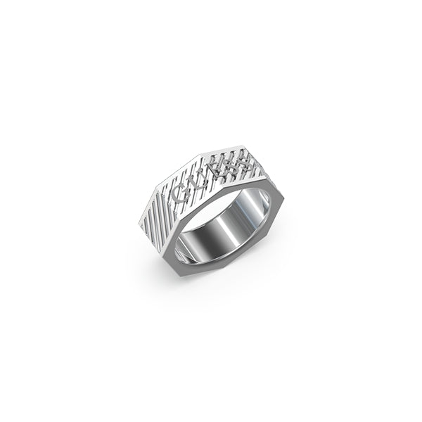 GUESS JEWELS JEWELRY Mod. JUMR03030JWST62 silver geometric ring