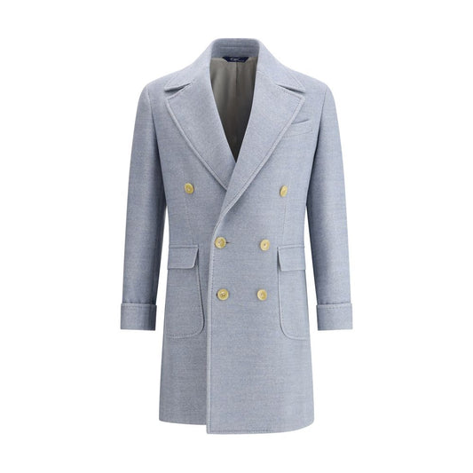 Gi Capri Light Blue Fleece Wool Coat