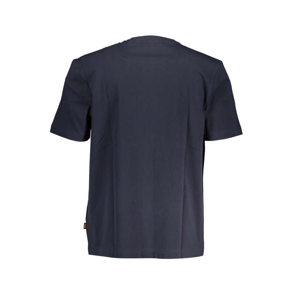Hugo Boss Blue Cotton T-Shirt, short sleeve crew neck with logo print