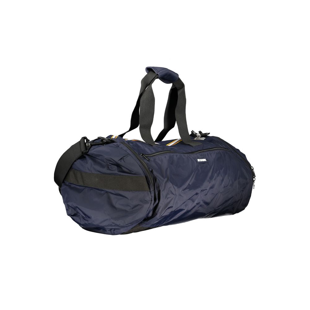K-WAY Blue Polyamide Luggage And Travel bag with shoulder straps, zip closure, and logo