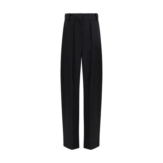 Khaite Black Viscose Casual Pants