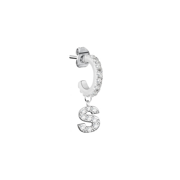 LA PETITE STORY JEWELRY Mod. LPS02ARQ75 initial S earring with crystals