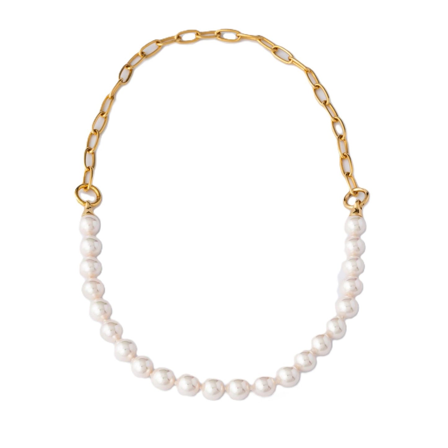 MAJORICA JEWELRY Mod. 17364.01.1.000.010.1 elegant necklace with pearls and gold links