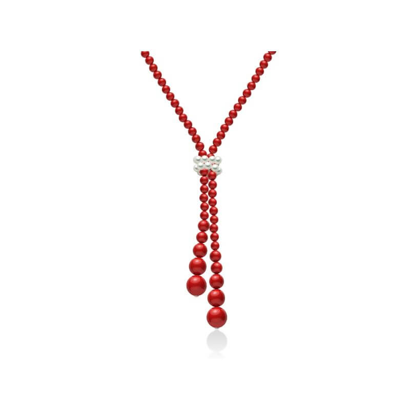MILUNA Mod. CLD3658 red bead necklace with elegant design