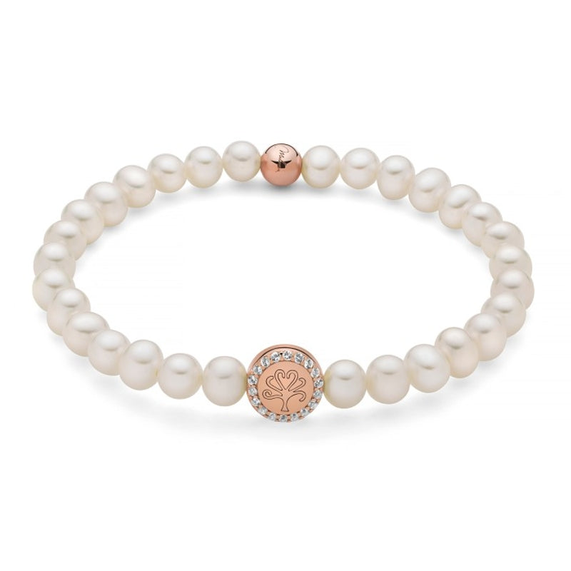 MILUNA Mod. PBR3504R-TPZ pearl bracelet with elegant design and rose gold accents, perfect for adding a touch of sophistication to any outfit.