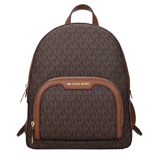 Michael Kors Brown Fabric Backpack with logo and adjustable straps