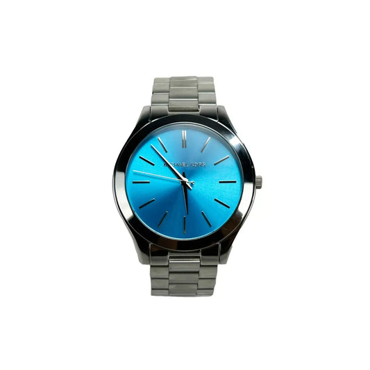 Michael Kors Slim Runway Stainless Steel Watch Blue Silver MK3292 NO BOX - Minimalistic design with 42mm case and water resistance.