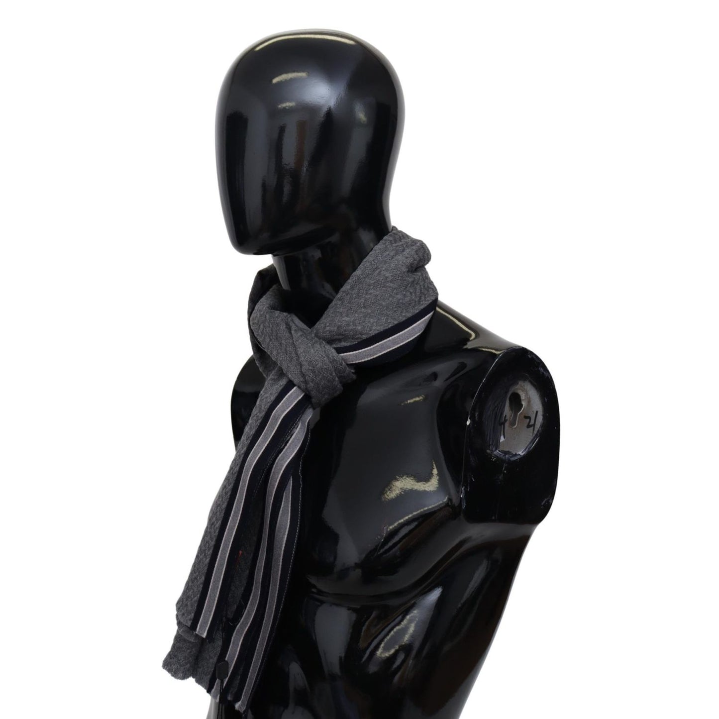 Missoni Gray Stripes Pattern 100% Wool Unisex Neck Wrap Scarf