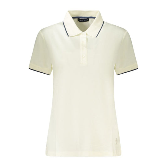North Sails White Cotton Women Polo Shirt with 4-button design and nautical-inspired logo.