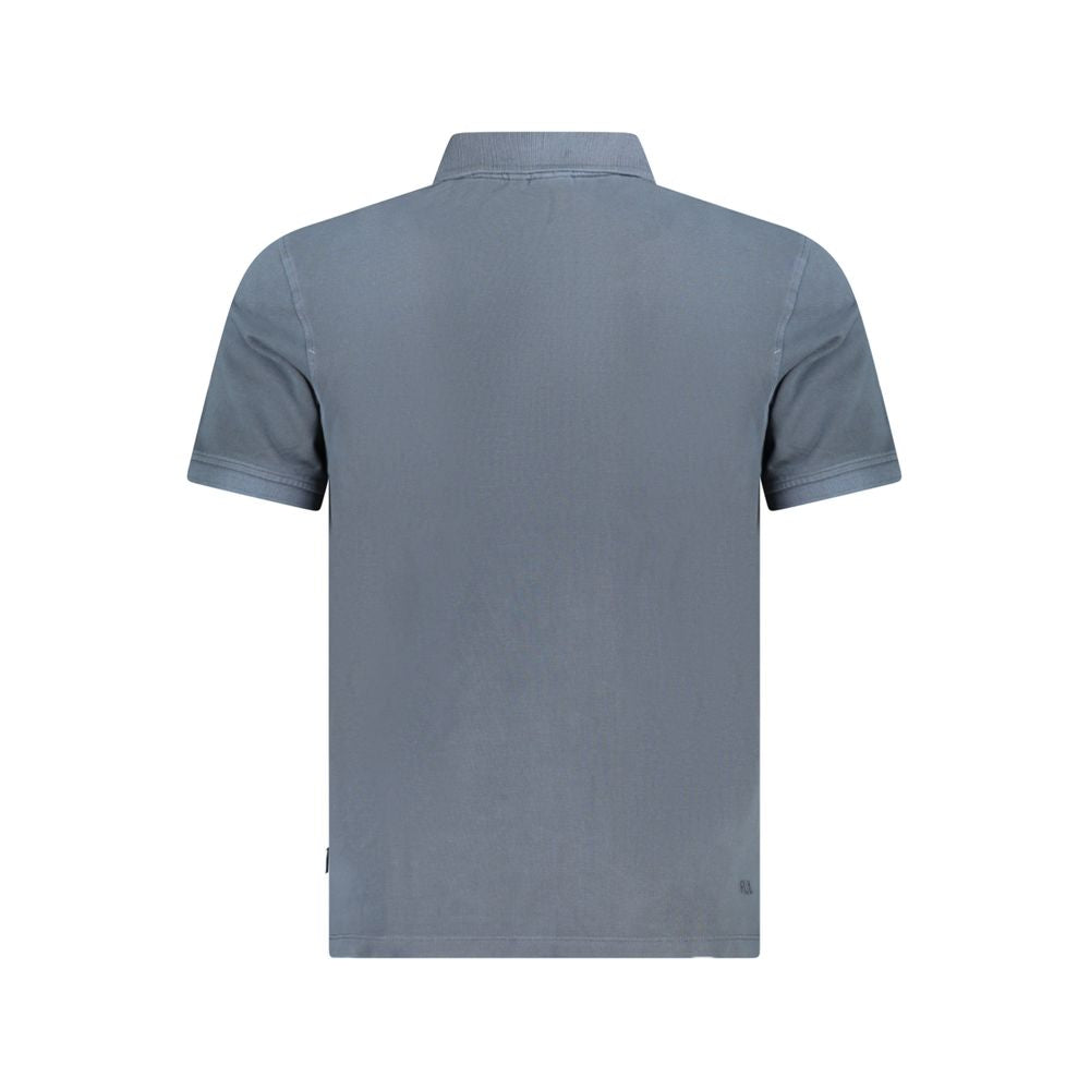 Pepe Jeans Blue Cotton Polo Shirt - back view, short sleeve, with embroidery and logo, made from 100% sustainable cotton.