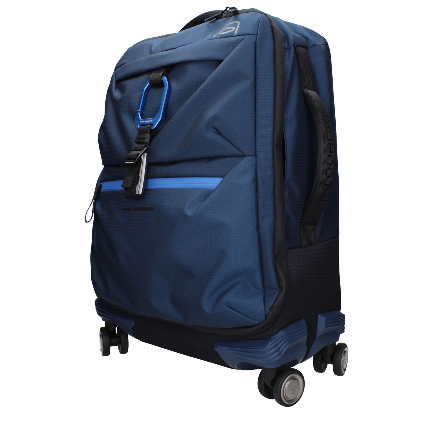 Piquadro Blue Fabric Luggage And Travel trolley with logos and adjustable handle, MPN BV6377C20BLU, code F84462