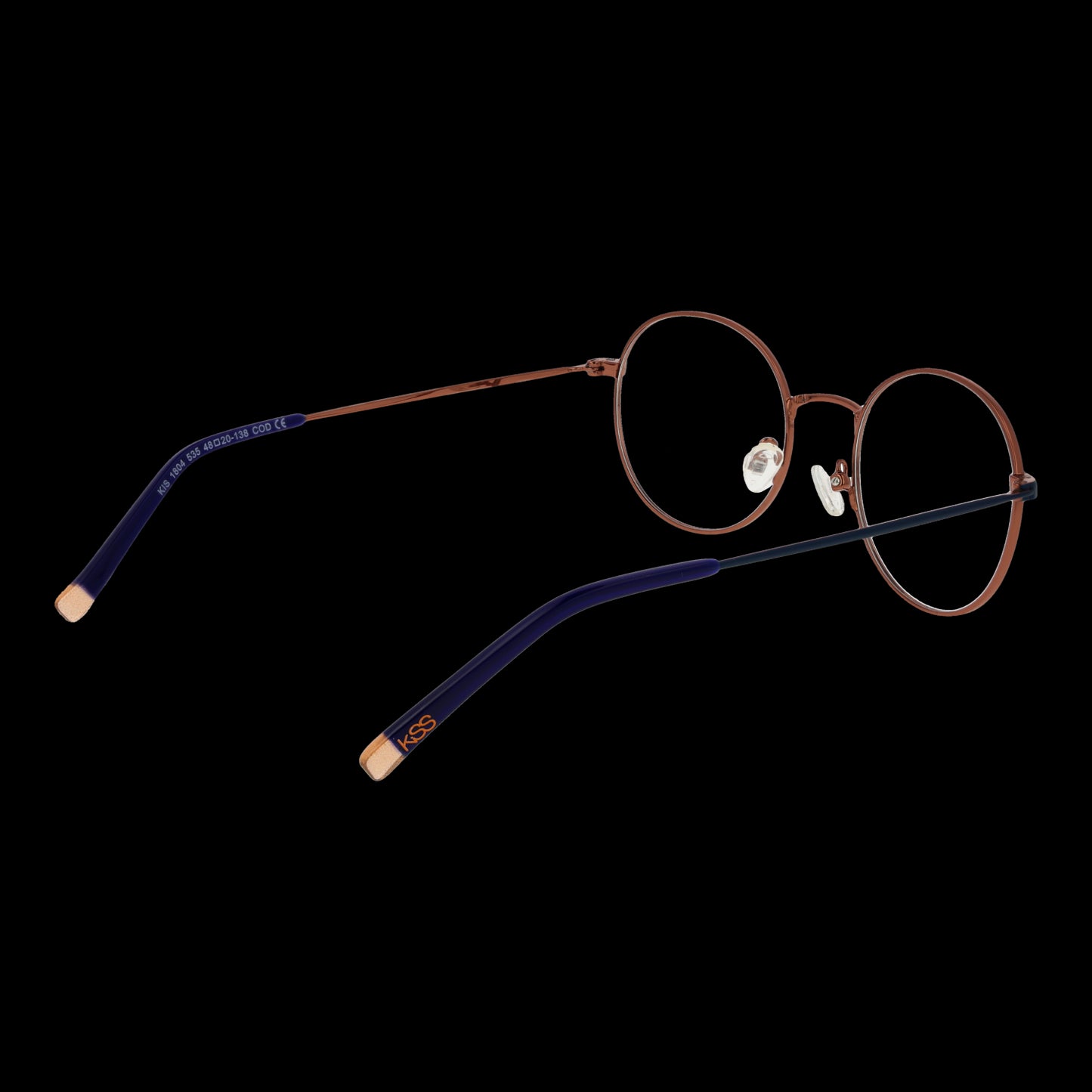 SIGNATURE MOD. KIS1804 48535 lady's eyeglasses with round frames, side view on black background