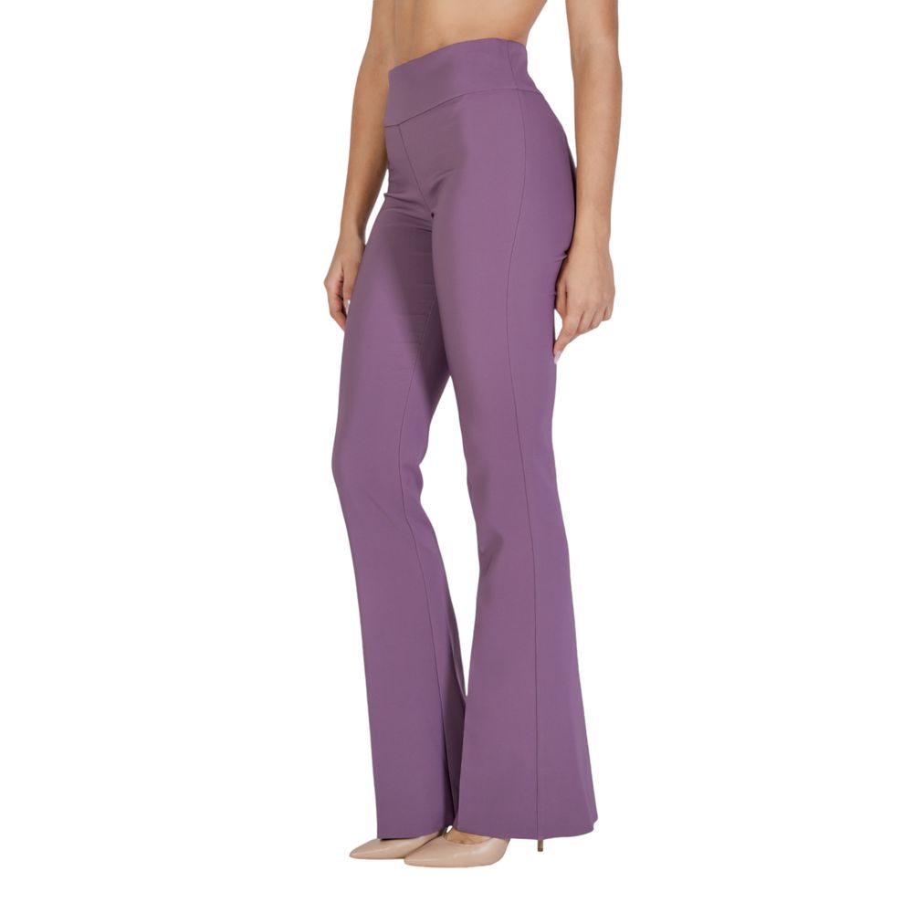Sandro Ferrone Purple Polyester Flared Pants