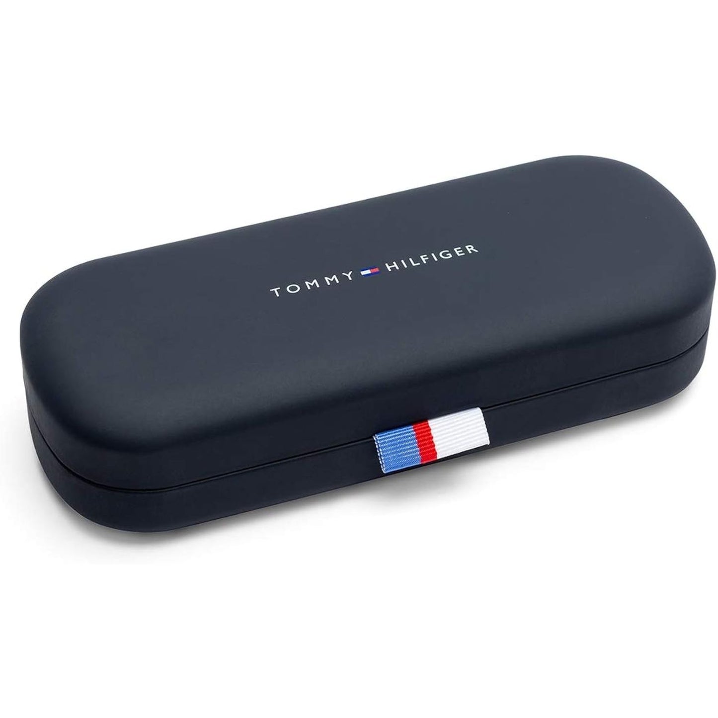 TOMMY HILFIGER MOD. TH 2285_S eyewear case for women in navy blue with brand logo and signature stripe accent.