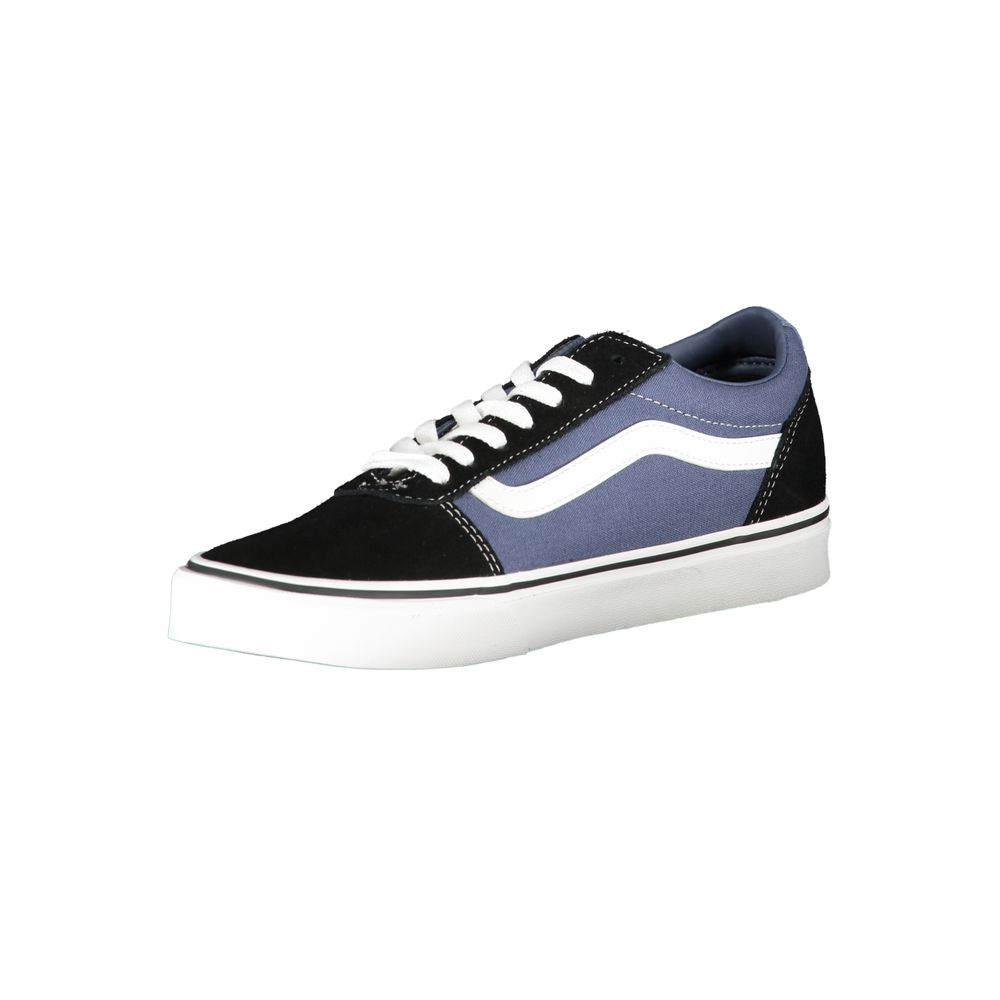 Vans Blue Polyester Sneaker with elastic, checked slip-on design, contrasting details, and logo