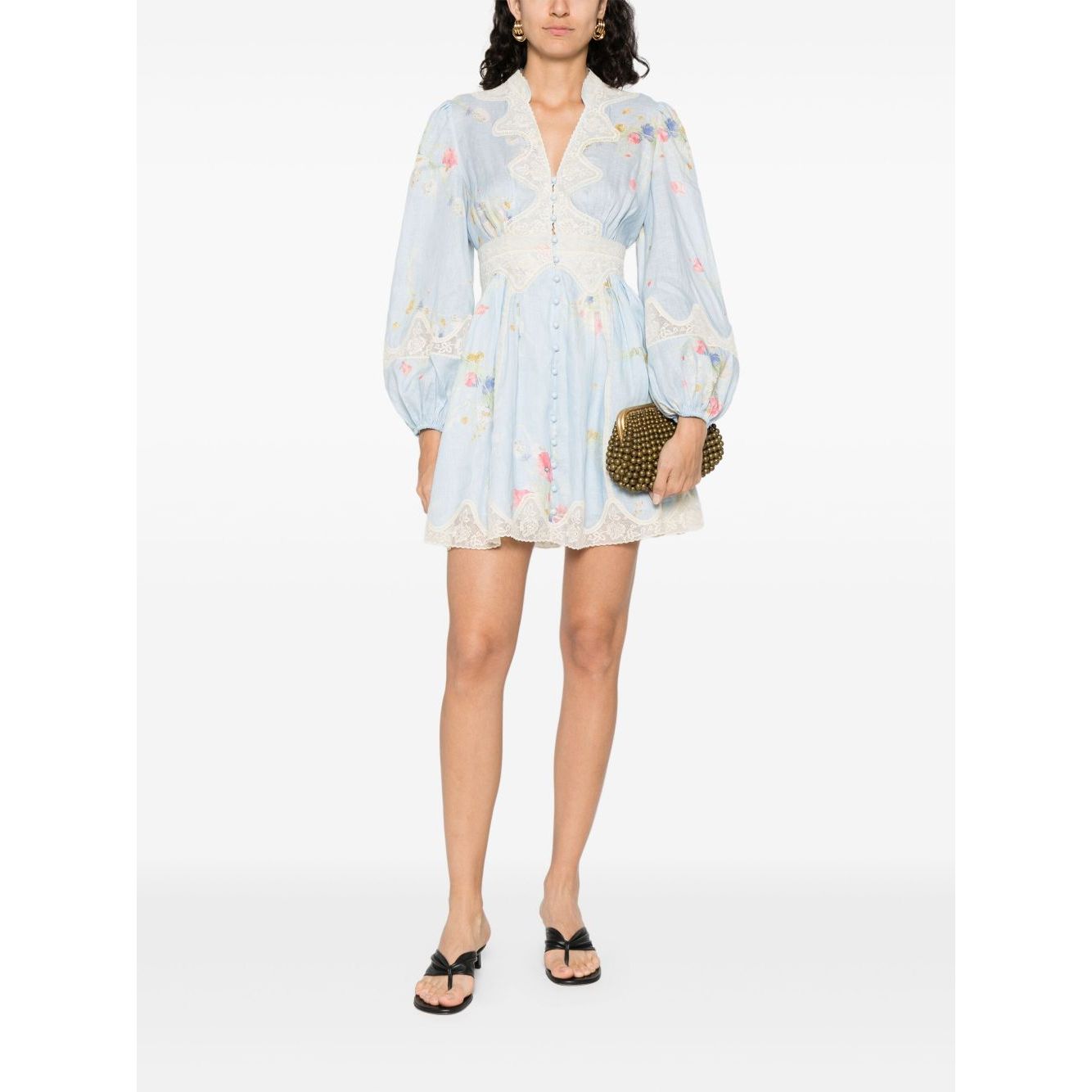 Zimmermann Lucky plunging lace mini dress Dresses