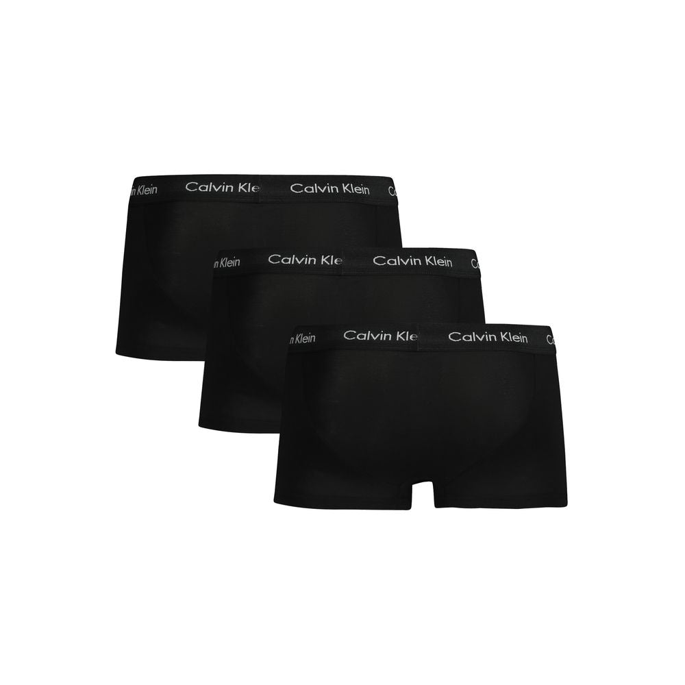 Calvin Klein black cotton men's boxers tri-pack with logo waistband, luxurious comfort and style for everyday wear.