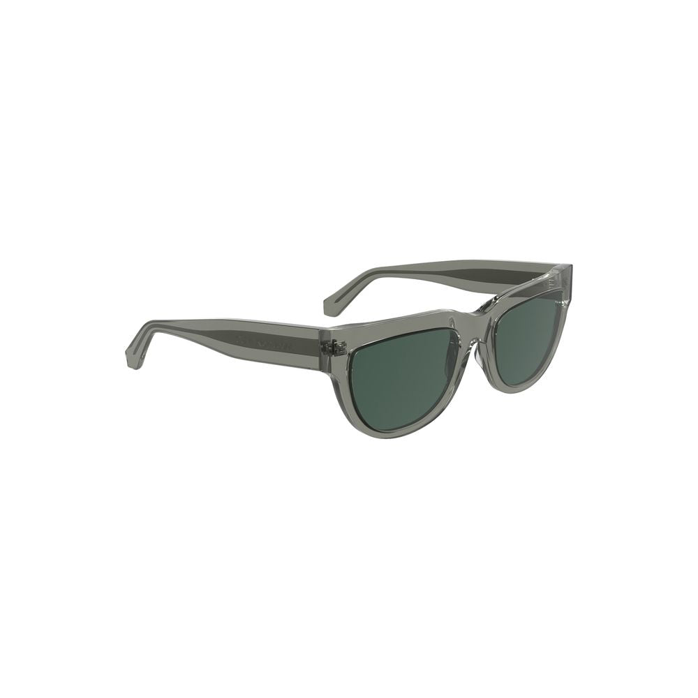 Stylish grey acetate sunglasses with smoke lenses, featuring a sleek frame design perfect for a modern, trendy look.