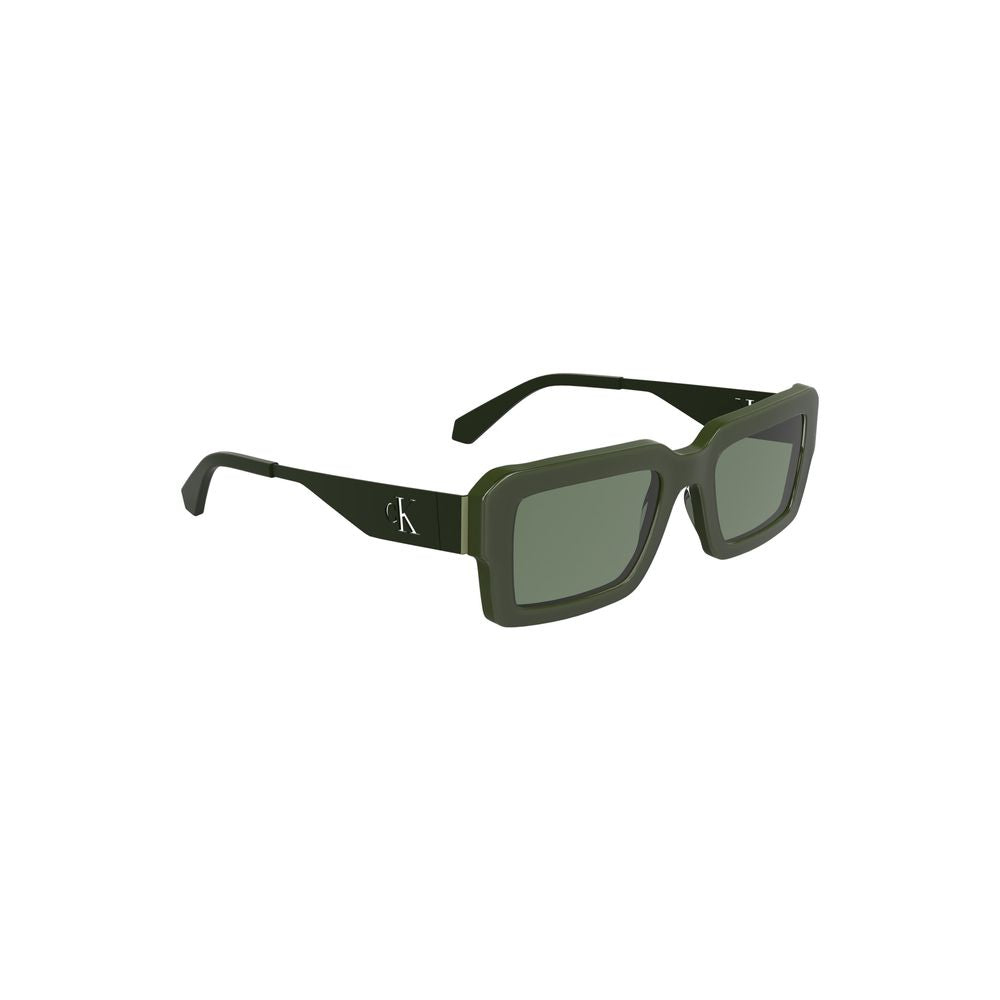 Calvin Klein green acetate rectangular women sunglasses with sleek design and bold lenses for stylish eye protection.