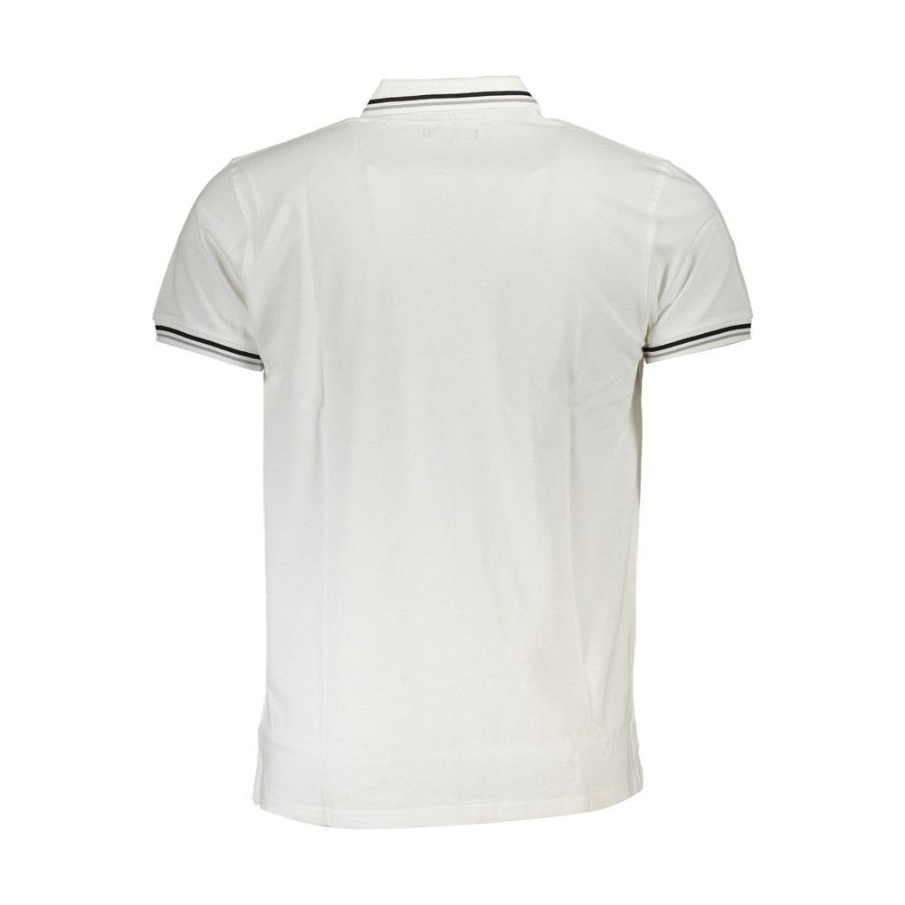 Cavalli Class White Cotton Men Polo Shirt